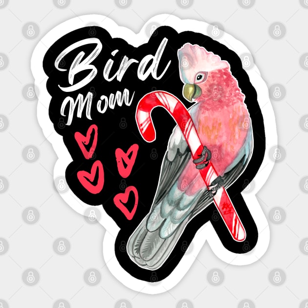 Parrot Bird Mom - Galah Cockatoo Watercolor Sticker by IvyLilyArt